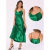 INSPIRE CHIC Women's Satin Sleeveless V Neck Spaghetti Strap Evening Party Maxi Dress - 2 of 4