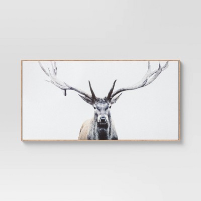 Photo 1 of 47 x 24 Deer Framed Wall Canvas - Threshold