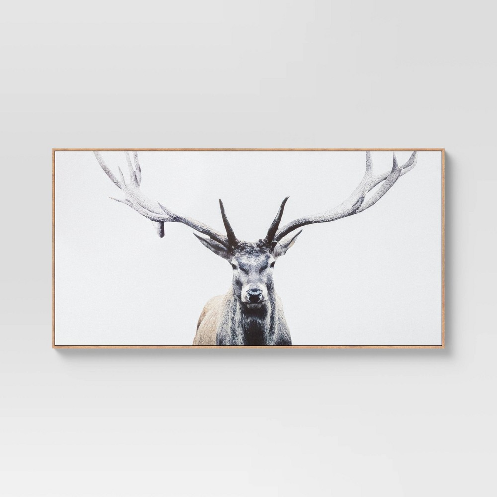 47" x 24" Deer Framed Wall Canvas - Threshold™