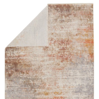 Ivory and Multicolor Abstract Stain-Resistant Area Rug