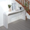 59" Wooden Entryway Console Table,Console Table With Beaded Ttrim And Wood Frame,Entrance Table For Hallway,Living Room-Cuddlewood - 3 of 4