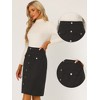 INSPIRE CHIC Women's High Waist Faux Suede Knee Length A-Line Skirts - 2 of 4
