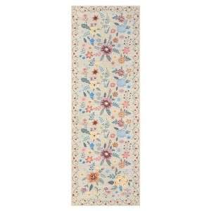 COZONY Boho Floral Area Rug, Machine Washable Low Pile Non-Slip Ultra-Thin Carpet - 1 of 4