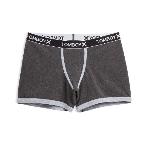 Tomboyx Boxer Briefs Underwear, 4.5 Inseam, Cotton Stretch Comfortable Boy  Shorts Charcoal Logo Small : Target