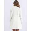 Allegra K Women's Stand Collar Double Breasted Pocket Long Sleeve Winter Coats - 3 of 4