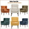 Vynxaria 19.69 Inch Freestanding Modern Accent Chairs, Blackish Green Cushioned Armrests, Pillow, Solid Wood Legs, Suited for Living Room & Bedroom - 4 of 4