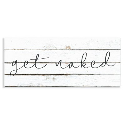 Stupell Industries Get Naked Minimal Planks, 17" x 7"
