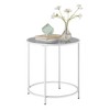 VASAGLE Round Side Table, Glass End Table with Metal Frame, Laurel Green Coffee Table with Modern Style - 2 of 4