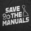 Mens Save The Manuals T Shirt Funny Car Guy Mechanic Graphic Garage Racing Tee - Crazy Dog Men's T Shirt - 2 of 4