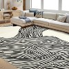 Modern Abstract Area Rugs, Low Pile Soft Striped Geometric Carpet, Non Slip Stain Resistant Indoor Rugs for Living Room Bedroom Kid Room - 3 of 4