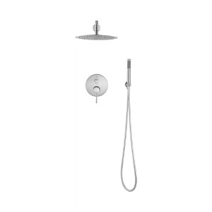 ChicFurnit Showerheads Rainfall Shower Head with Handheld Spray Combo Extention Arm High Pressure Showerheads for Bathroom, Silver, 17.3"*12.8"*5" - 1 of 4