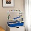 PawHut Hamster Cage, 4 Tier Small Animal Cage Rat Cage with Tunnel Tube System, Hut, Exercise Wheel, Water Bottle, Food Dish, for Syrian, Gerbil, Blue - 3 of 4