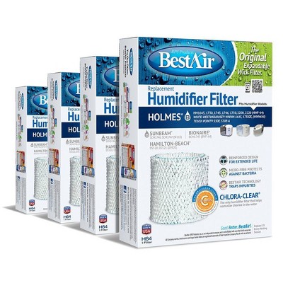 BestAir 4pk H64 Humidifier Air Control Filter for Holmes