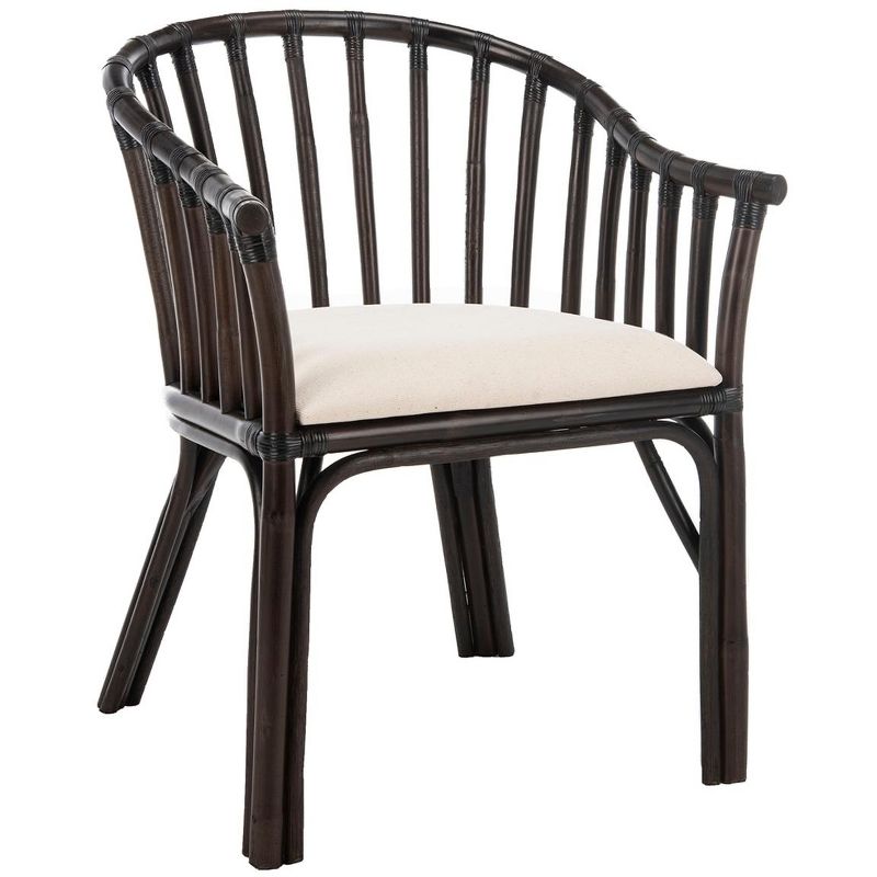 Gino Arm Chair - Dark Brown/White - Safavieh., 4 of 10