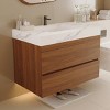 29.9" Floating Bathroom Vanity with Sintered Stone Top & Ceramic Sink, Modern Wall Mounted Cabinet for Small Spaces-3irtyhousy - 2 of 4