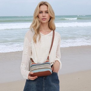 FATMOON Straw Bag for Women Summer Beach Shoulder Bag Vacation Woven Crossbody Purse Small Top Handle Satchel Handbag - 1 of 4