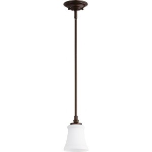 Quorum Lighting Rossington 1-Light Pendant, Oiled Bronze, 5 Width, 7 Height, Stem Hanging, Dry Rated - 1 of 1