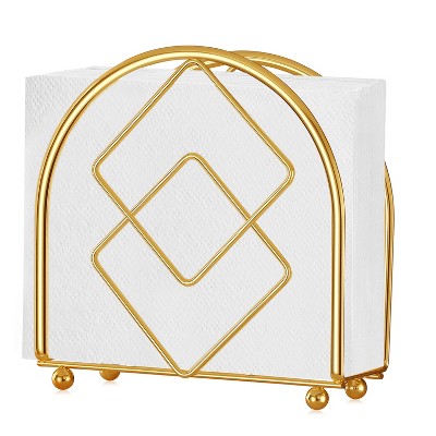 Vertical Napkin Holder for Dining Table D¨¦cor, Freestanding Metal Paper Holder for Kitchen Countertop, Restaurant, Gold