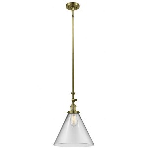 Cone - 1 Light Stem Hung Tiltable Mini Pendant In Industrial Style-18 Inches Tall and 12 Inches Wide - 1 of 1