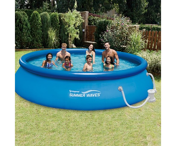 Summer Waves 15' X 36" Quick Set Inflatable Above Ground Pool With Filter Pump