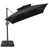 Crestlive Products 10FT Square Double Top Offset Cantilever Umbrella with Base UV30+ Outdoor 360 Degree Rotation 6 Heights Adjustable Umbrella - 2 of 4