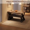 Garvee Dining Table with 2 Benches, Kitchen Table Set for 4 for Small Space, Apartment, Saving Space for Kitchen, Dining Room - 3 of 4