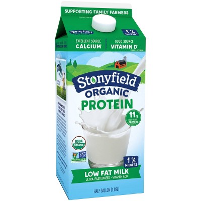 Stonyfield Organic 1% Milk - 0.5gal