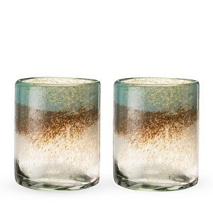 Twine Living Playa Bonita Hand-Blown Tumblers, Recycled Drinking Glasses, Decorative Drinkware for Home Bars, 12 oz, Set of 2 - 1 of 4