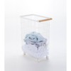 Yamazaki Home - Rolling Wire Basket (24" H) - Steel + Wood - 2 of 4