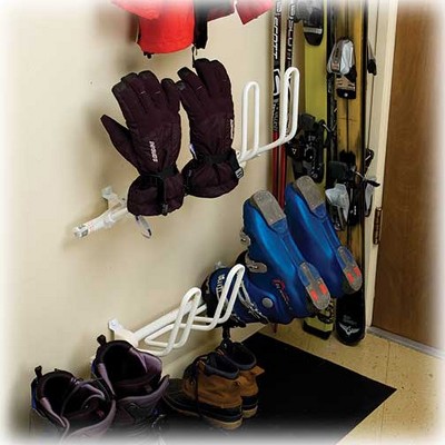 White Steel Radiant Heating Shoe and Glove Dryer Rack