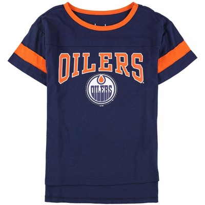 Touch by G-III Womens Edmonton Oilers Rhinestone Embellished T-Shirt