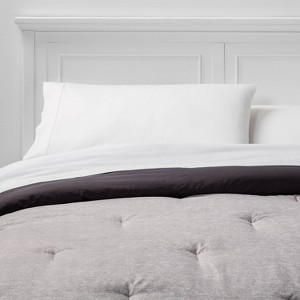 Twin/Twin XL Microfiber Printed Comforter Gray Texture - Room Essentials