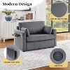 Convertible Chaise Lounge Twin Size Sofa Bed Sleeper Sofa Loveseat with Foldable Mattress, Foldable Side Table, Storage Pocket & USB Ports-ModernLuxe - 4 of 4