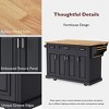 54" Embossed Texture Rolling Large Kitchen Island on 4 Wheels, with Storage, 4 Doors & 3 Drawers, for Kitchen, Dining Room - 4 of 4