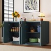 Space Sideboard With Adjustable Shelves, Sideboard Buffet With Retro Copper Handles, Sideboard Buffet Cabinet with 4 Doors-Cuddlewood - 3 of 4