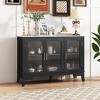 Christopher Knight Home Zorin 47.9'' Modern Storage Cabinet with 3 Glass Doors and Adjustable Shelves - 2 of 4