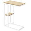 Vynxaria Contemporary C-Shaped Accent Table - Natural Laminate & White Metal, 18.25" L x 10.25" W x 25.25" H - 4 of 4