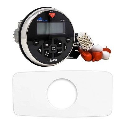Clarion GR1BT MARINE USB/MP3/WMA/BT RECEIVER With Stinger SEADASH3W White Marine Dash Kit