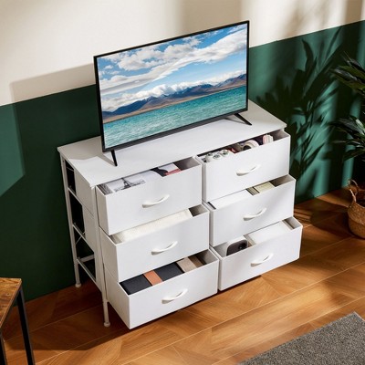 AZL1 Life Concept Utility Storage Drawers Stylish and Functional Storage, 6 Drawer Dresser for Nursery, Closet, Entryway, White, 38.1"*13.7"*29.9"