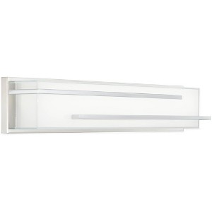 Possini Euro Design Jada Modern Wall Light Chrome Hardwire 26 1/4" Light Bar LED Fixture White Glass for Bedroom Bathroom Vanity Reading Living Room - 1 of 4