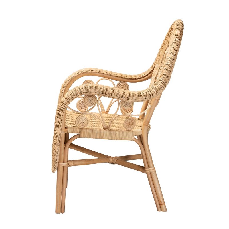 bali & pari Putri Modern Bohemian Natural Rattan Arm Chair, 4 of 11