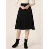 INSPIRE CHIC Women's Casual Solid Faux Suede Pockets Stretch A-line Midi Skirt with Belt - 3 of 4