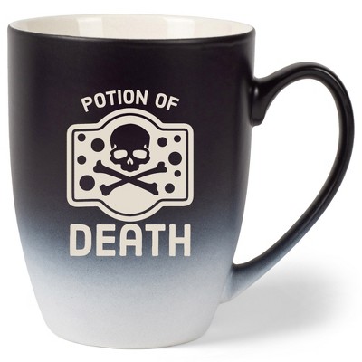 100 North Magic Potion 10 Ounce Black and White Two Toned Ombre, Comfortably Fits Your Hands, Ceramic Tea Coffee Cup Mug, Potion Of Death