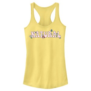 Juniors Womens Lost Gods Natural Flowers Racerback Tank Top - 1 of 4