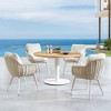 Decksplore 5 Piece Patio Dining Table Set Dining Furniture ALU Small Round Outdoor Table and 4 Chairs with cushion for Kitchen - 3 of 4