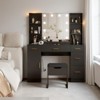 Makeup Vanity Desk with Mirror and LED Lights,Modern Dressing Table with Drawers & Adjustable Shelves - 3 of 4