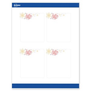 Avery Labels, 4" x 3-1/3", Silver-Holly Sparkles, Matte, 40ct - 1 of 4