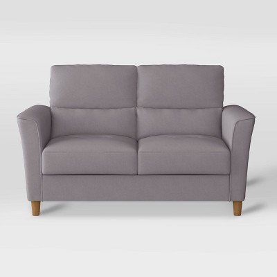 Georgia Upholstered Loveseat Light Gray - CorLiving