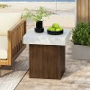 VYNXARIA Square Side Table for indoors or outdoors,Antique white top+Natural wood frame - 2 of 4