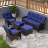 EAGLE PEAK Azure Bay 5 Pieces Wicker Outdoor Patio Furniture Set ,  Sofa and Chairs with Ottomans - 2 of 4